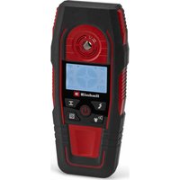 Red and black Einhell TE-MD 80 digital wall scanner with LCD screen and control buttons.