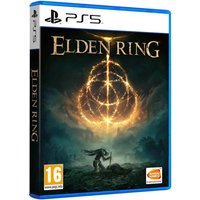 PS5 game "Elden Ring" by BANDAI NAMCO, featuring a glowing rune and a warrior on the cover, rated 16.