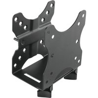 Black electriQ adjustable mini PC mount bracket with multiple screw holes and a sturdy metal frame.