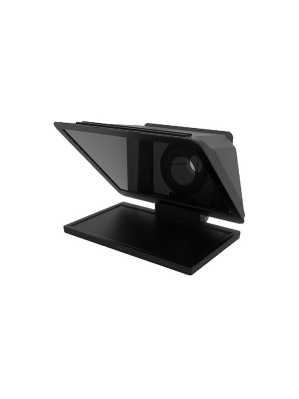 Elgato Prompter XL features a sleek black design with a 15.6-inch FHD display, adjustable angle, and a sturdy base for easy setup and use in video production.