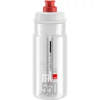Clear and red Elite Jet biodegradable water bottle, 550ml, with a red cap and white lid.