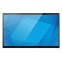 Black Elo Touch Solutions 1504LS flat panel with 15.6-inch screen, slim bezel, and blue geometric display background.