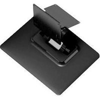 Black Elo Touch Solutions monitor stand with adjustable tilt for 22-inch screens, sleek and compact design.