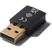 Black Elo Touch Solutions USB remote management adapter with gold connector and certification markings.