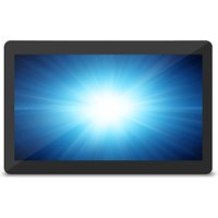 Black Elo Touch Solutions I-Series 2 touchscreen with 15.6-inch display, sleek bezel, and vibrant blue screen.