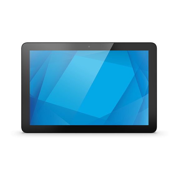 10-inch Elo Touch Solutions I-Series 4.0 all-in-one touchscreen display with a sleek black bezel and vibrant blue abstract background.
