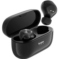 Black Energizer TWS40BK wireless in-ear headphones with charging case, sleek design, and USB-C port.