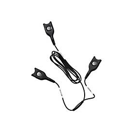 Black Epos Atc 1 with three connectors, featuring a sleek design and a long cable, ideal for audio applications.