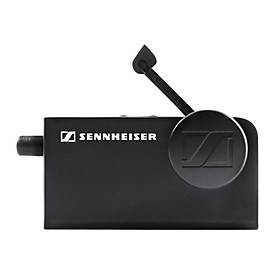 Black EPOS HSL 10 II Handset Lifter with a sleek design, featuring a lever for lifting handsets and a circular logo, made of durable plastic material.