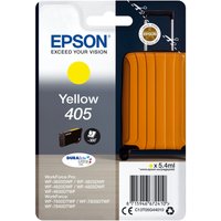 Epson 405 yellow ink cartridge in packaging with yellow suitcase image and DURABrite Ultra logo.