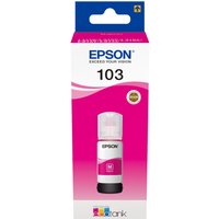 Epson C13T00S34A10 magenta printer ink refill in a white and pink box with a clear cap.