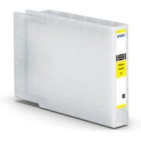 Transparent Epson yellow ink cartridge with yellow label, rectangular shape, model C13T04B44N, 4.6K pages capacity.