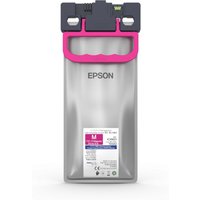 Epson magenta ink cartridge with gray body, pink handle, and label showing model C13T05A300/T05A3 for 20K pages.