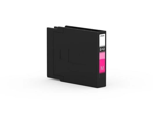 Epson EM-C7100 EP-C7000 Ink XL cartridge in magenta, featuring a sleek black casing with a vibrant magenta label and model number C13T13X340 on the side.