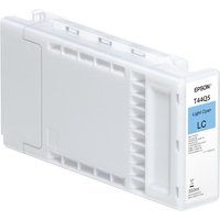 White Epson ink cartridge, model T44Q5, light cyan, 350ml capacity, rectangular with blue label and ridged sides.