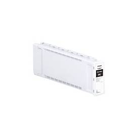 High-capacity black ink cartridge by Epson, model C13T48M100/T48M1, features a sleek white plastic body and is designed for photo printing with a capacity of 700ml.
