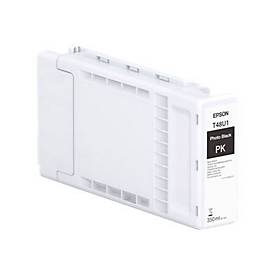 Epson T48U1 Photo Black Ink Cartridge in a white plastic casing, featuring a label with "EPSON," "T48U1," and "Photo Black PK," designed for high-quality photo printing.