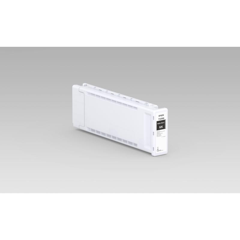 Black matte high-capacity ink cartridge with a transparent white plastic casing, labeled with "Epson C13T50M80N/T50M8" and a capacity of 700ml.