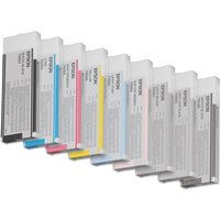 Yellow Epson C13T606400 ink cartridge, 220ml, rectangular design with label for Epson Stylus Pro printers.