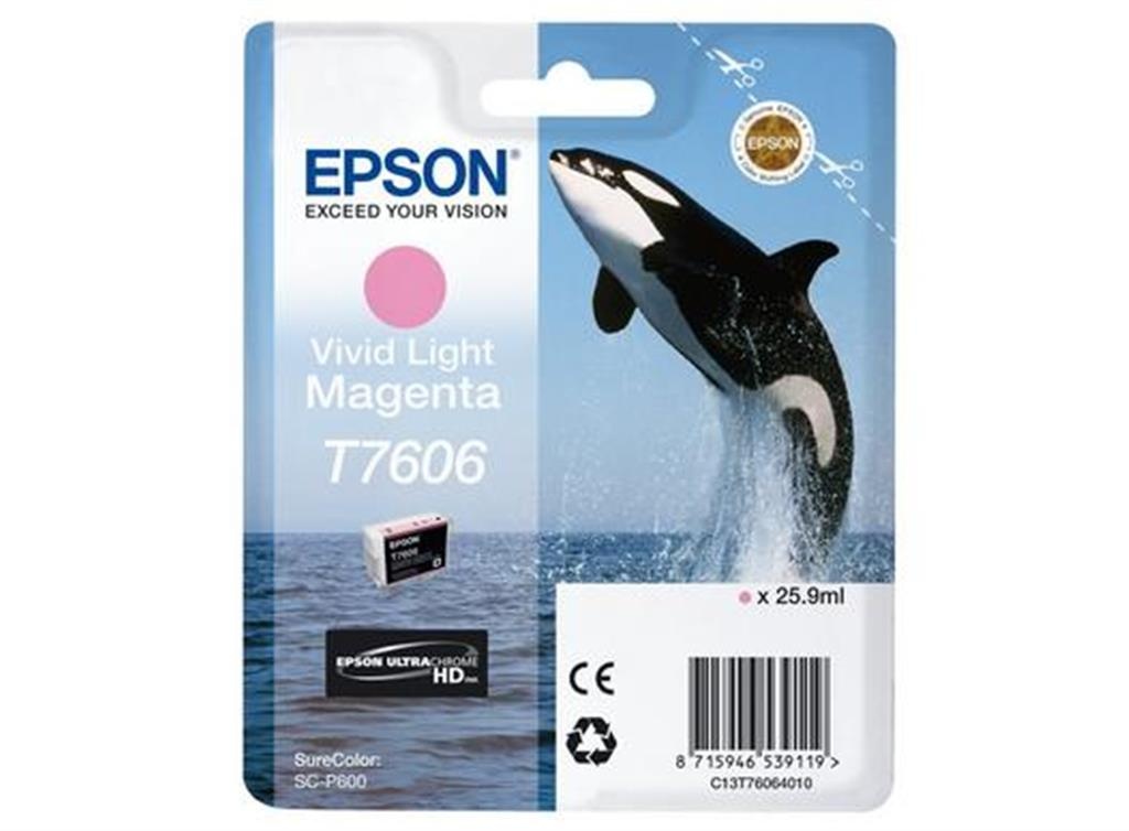 Epson C13T76064N10/T7606 Ink cartridge light magenta. 2.8K pages 25.9m - image 2