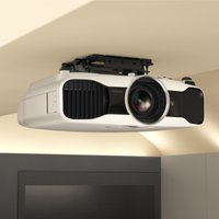 White Epson ELPMB30 ceiling mount with low profile design, black accents, and adjustable projector bracket.