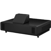 Black Epson EB-805F ultra short throw projector, sleek design, 3LCD, 5000 ANSI lumens, 1080p resolution.