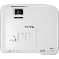 White Epson EB-994F projector with control buttons, lens, and connectivity ports, featuring 3LCD technology.