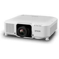 White Epson EB-PU1007W projector with large lens, vented sides, and compact design for large venues.