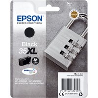 Epson Padlock Singlepack Black 35XL ink cartridge with padlock design, silver accents, and DURABrite Ultra logo.