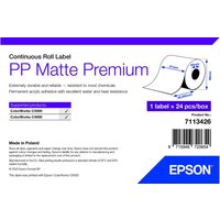 Epson PP Matte Label Premium roll, 51mm x 29m, white continuous label with blue and purple packaging accents.