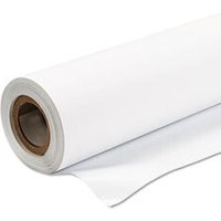 Epson Production Canvas Matte roll, 610mm x 12.2m, white surface, brown core, partially unrolled.