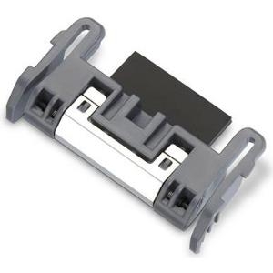 Gray plastic Epson separation pad with a black rubber surface and a silver metal strip, designed for precise paper handling in printers.