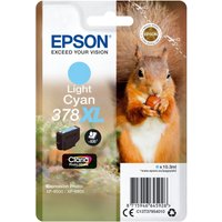 Epson Squirrel 378XL Light Cyan ink cartridge with squirrel image, Claria Photo HD branding, and blue color indicator.