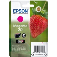 Epson Strawberry Singlepack Magenta 29 ink cartridge with strawberry image and Claria Home Ink branding.