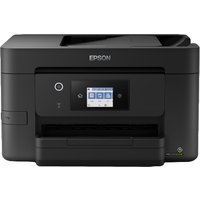 Black Epson WorkForce Pro WF-3820DWF inkjet printer with touchscreen and Wi-Fi connectivity.