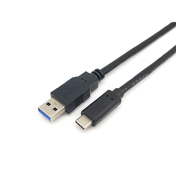 Black USB 3.2 Gen 1 Type-A to Type-C cable, 2.0 meters long, featuring a blue connector on the Type-A end and a standard Type-C connector on the opposite end.