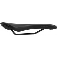 Black Ergon SMC bike saddle with ergonomic shape and sleek design, featuring a contoured seat and sturdy rails.