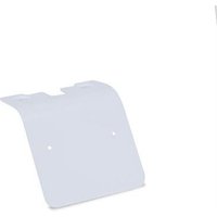 White Ergotron multimedia cart accessory with curved edges and two mounting holes.