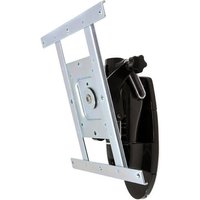 Black Ergotron LX HD wall mount pivot with silver adjustable bracket for 42" screens.