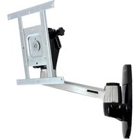 Aluminum Ergotron LX HD wall mount swing arm for 42" displays, featuring adjustable joints and a sleek design.