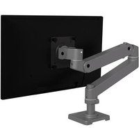 Dark grey Ergotron LX Pro monitor mount with adjustable arm, supporting a 34" screen, sleek and modern design.