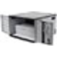 Grey Ergotron Zip12 cabinet with open doors, multiple device slots, and ventilation panels.