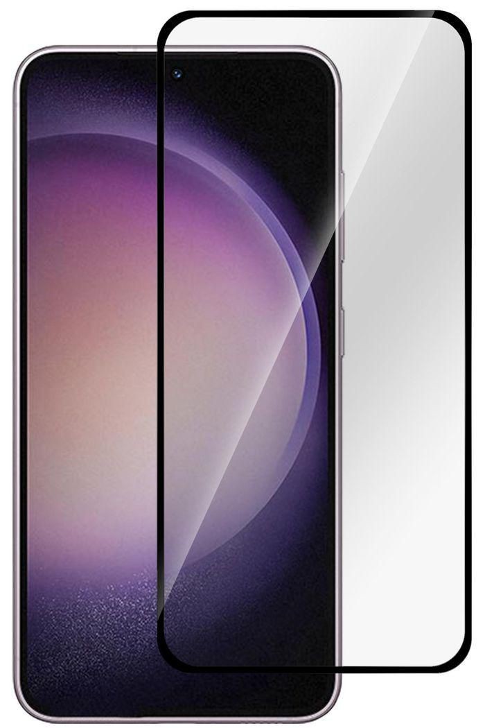 Clear mobile phone screen protector designed for the eSTUFF ES504116, featuring a sleek, transparent finish with a black border, ensuring full coverage and protection.