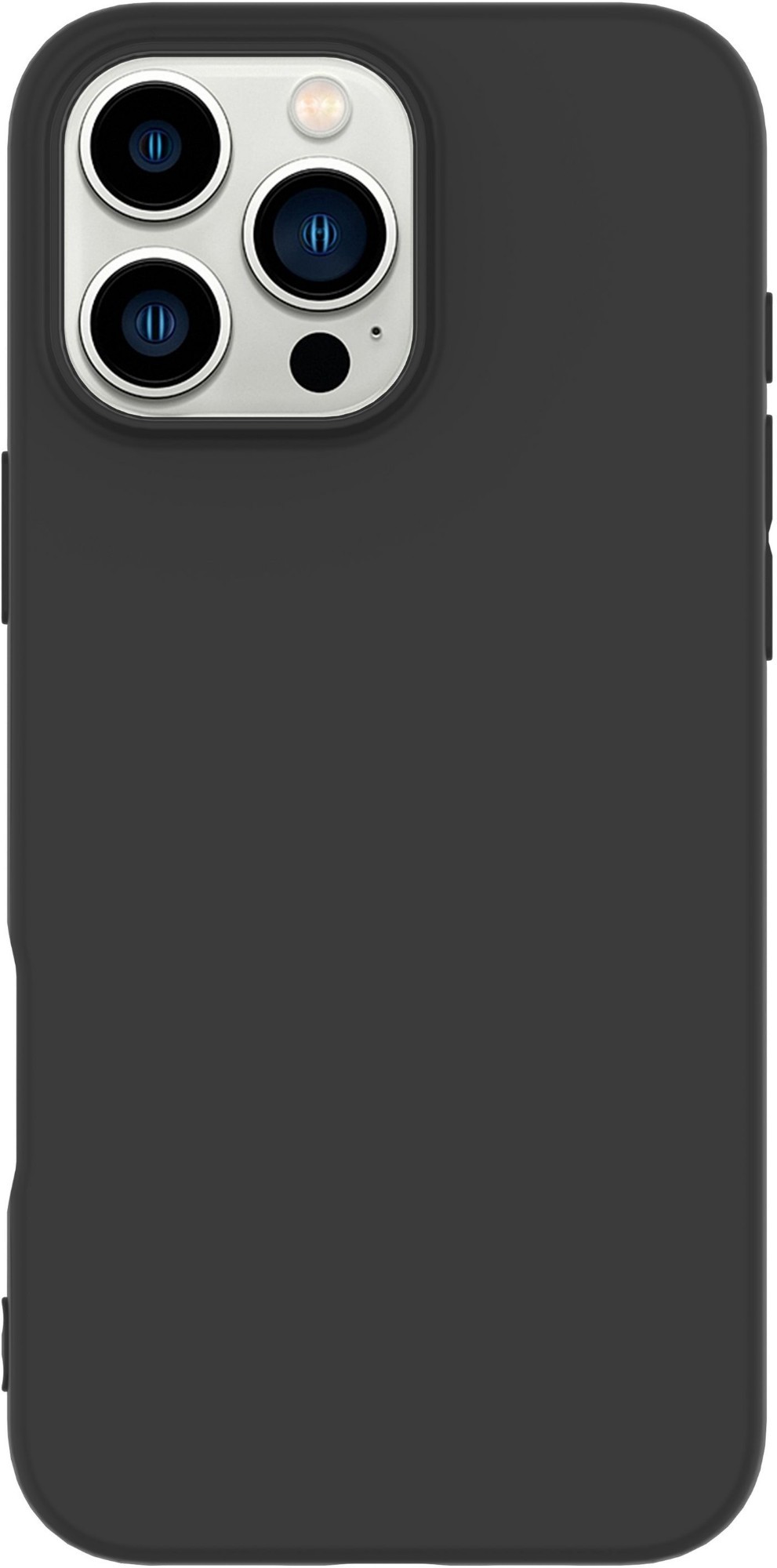 Black mobile phone case by eSTUFF, designed for 16 cm (6.3") devices, featuring a sleek, matte finish and precise cutouts for camera and buttons.