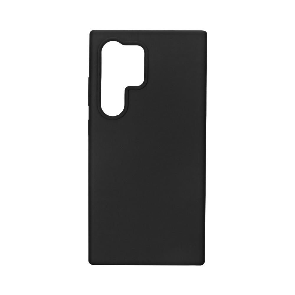 Black mobile phone case by eSTUFF, featuring a sleek design with a cutout for the camera, made from durable material for protection.