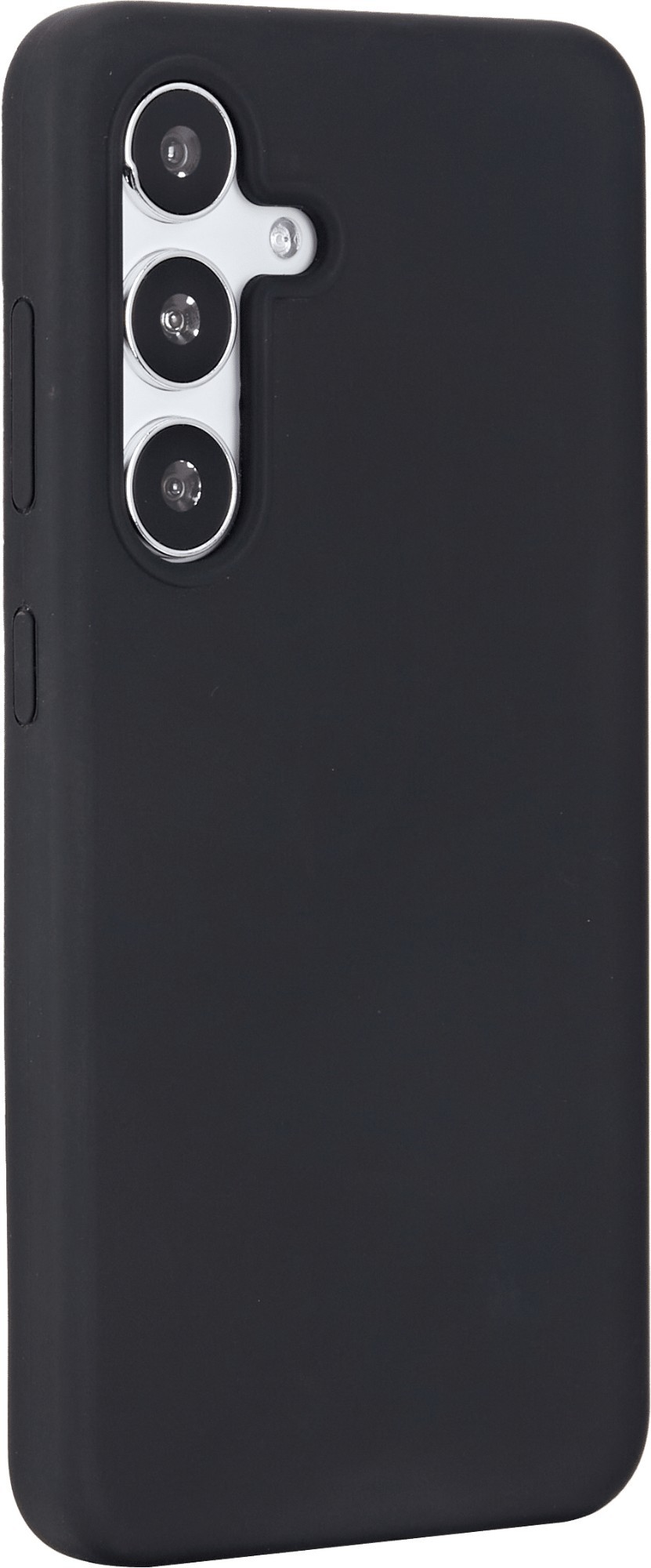 Black mobile phone case designed for 15.8 cm (6.2") devices, featuring a smooth matte finish and cutouts for camera lenses and buttons.
