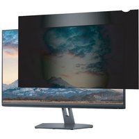 Black eSTUFF GLBB30640400 privacy filter for 30" monitor, partially covering screen with mountain landscape display.
