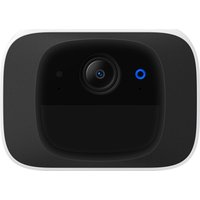 Black and white Eufy SoloCam S220 2K security camera with lens and blue indicator light, rectangular design, 2 pack.