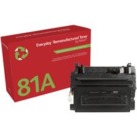 Red box with green recycling symbol and black toner cartridge, labeled "81A" for HP printers by Xerox.