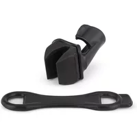 Black Exposure TraceR Aero Seatpost Bracket with curved clamp and elongated mounting strap.